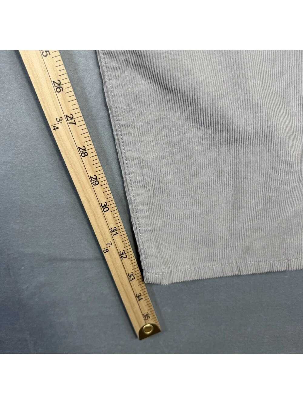 J.Crew 770 Corduroy Pants Mens 34x34 Gray Straight Stretch Chino 5 Pocket Zip